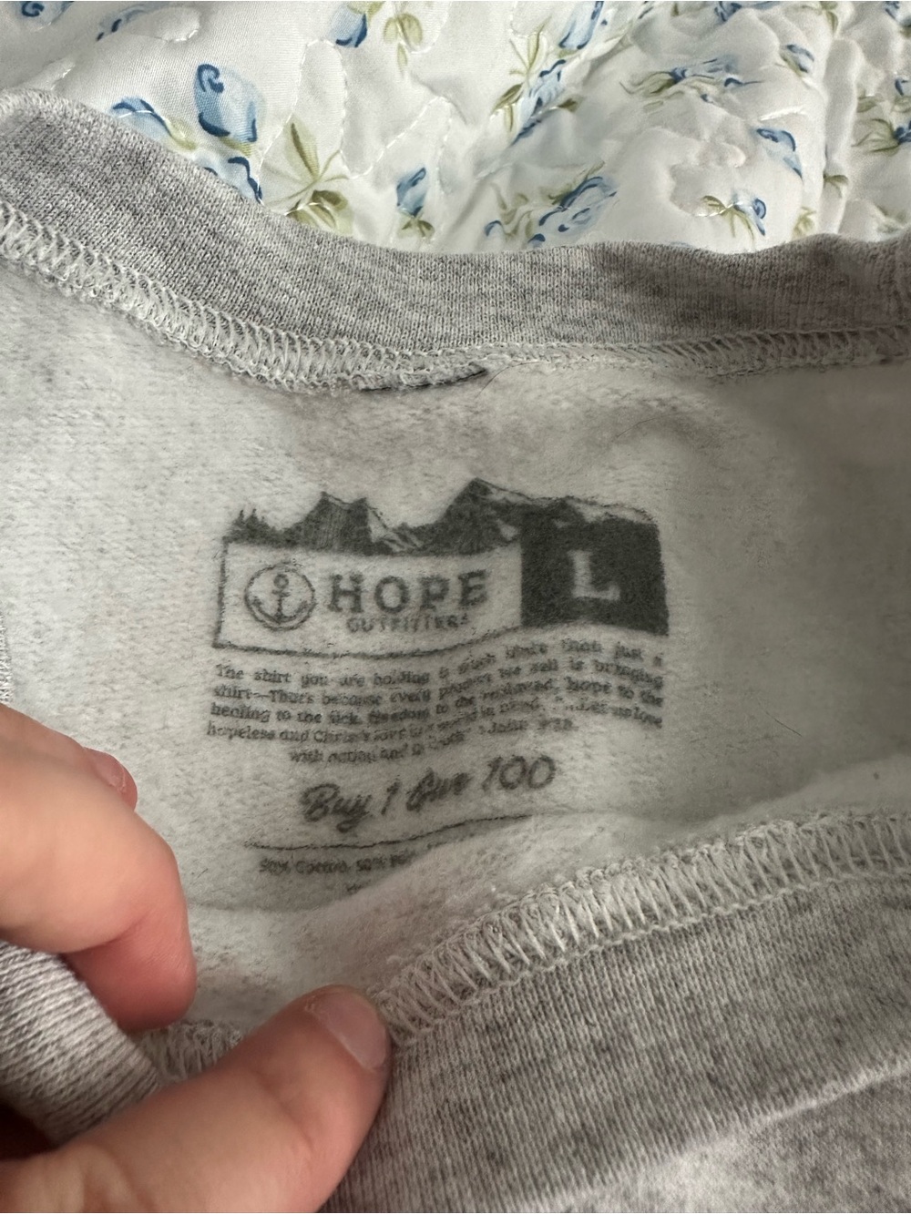 Gray "Save The Babies" Graphic Sweatshirt with Red Heart - Picture 3 of 3